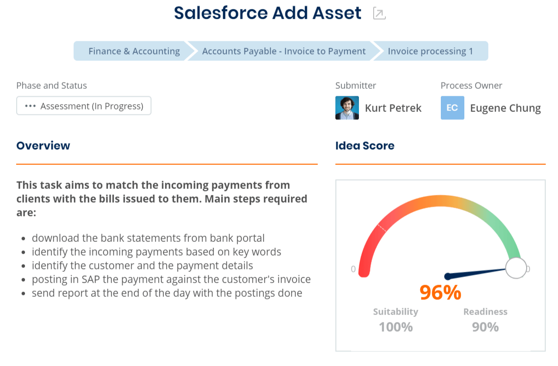 Salesforce Add Asset