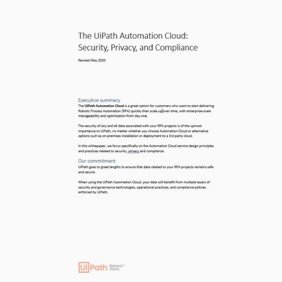 UiPath Automation Cloud Security Privacy Compliance